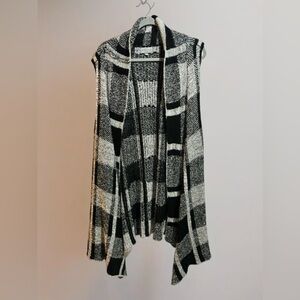 Plaid Throw-over Vest